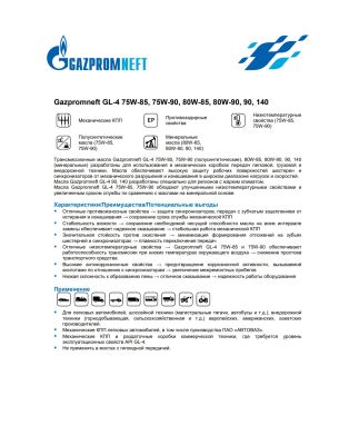 Трансмиссионное масло Gazpromneft GL-4 80W-90 10л