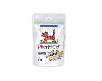 PrettyCat наполнитель древесный для кошачьих туалетов Wood Granules 2 кг ( 6 л)