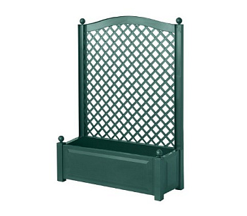 Большой ящик для растений с шпалерой 100 см, зеленый