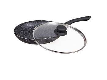 Сковорода BK-7824 28 см с мраморным покрытием с крышкой