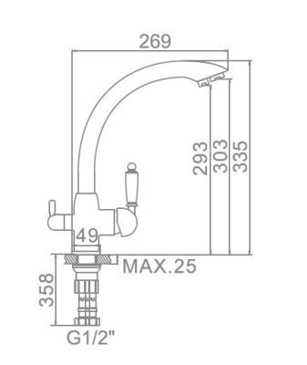 СМЕСИТЕЛЬ ДЛЯ КУХНИ LEDEME, С ВЫХОДОМ ПИТЬЕВОЙ ВОДЫ, ЧЁРНЫЙ-МАТОВЫЙ L4455F-3