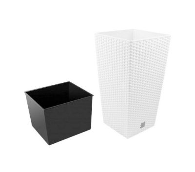 Кашпо для цветов Prosperplast Rato Square 49+21л,белый