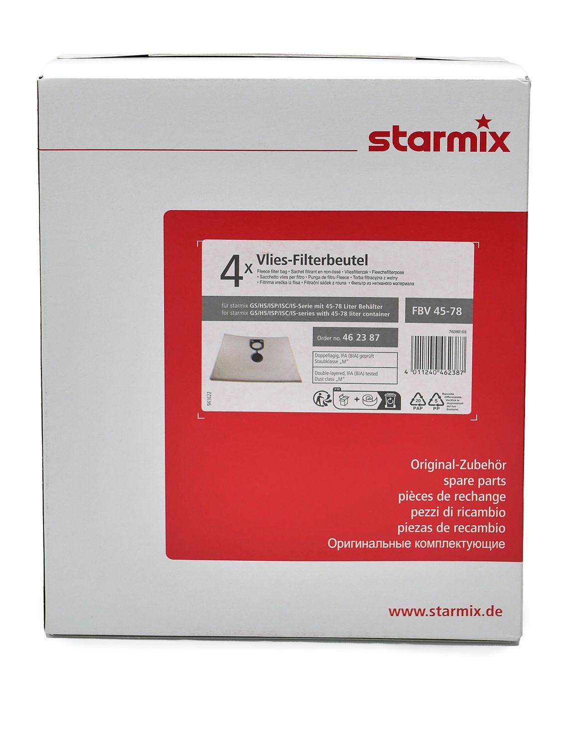 462387 Фильтр флисовый FBV 45/78 (4шт.) Starmix