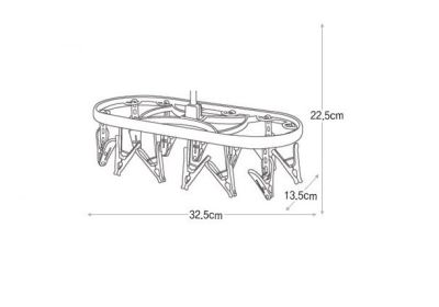 Прищепки на базе для сушки белья Sky Laundry Clamp 12