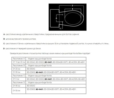 Электронная крышка-биде для унитаза Novita BD-N431