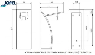 Дозатор для средств дезинфекции/мыла локтевой Jofel АС14000
