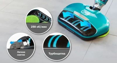 Беспроводной полотер - пылесос SWING-9500 голубой