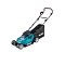 Газонокосилка аккумуляторная Makita DLM382CM2 LXT 2х18 В, 900 Вт, ширина 38 см, травосборник 40 л, 3в1, (2xBL1840B, DC18SH)