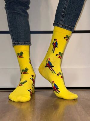 Носки хлопковые унисекс 10 пар с принтом фрукты, арт. 1240, разм. One size