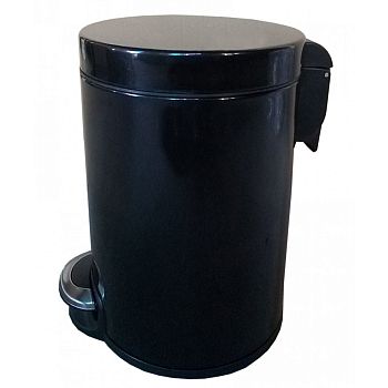 Корзина для мусора с педалью ВINELE Lux WP30LB, 30 литров эмалированная сталь, черная