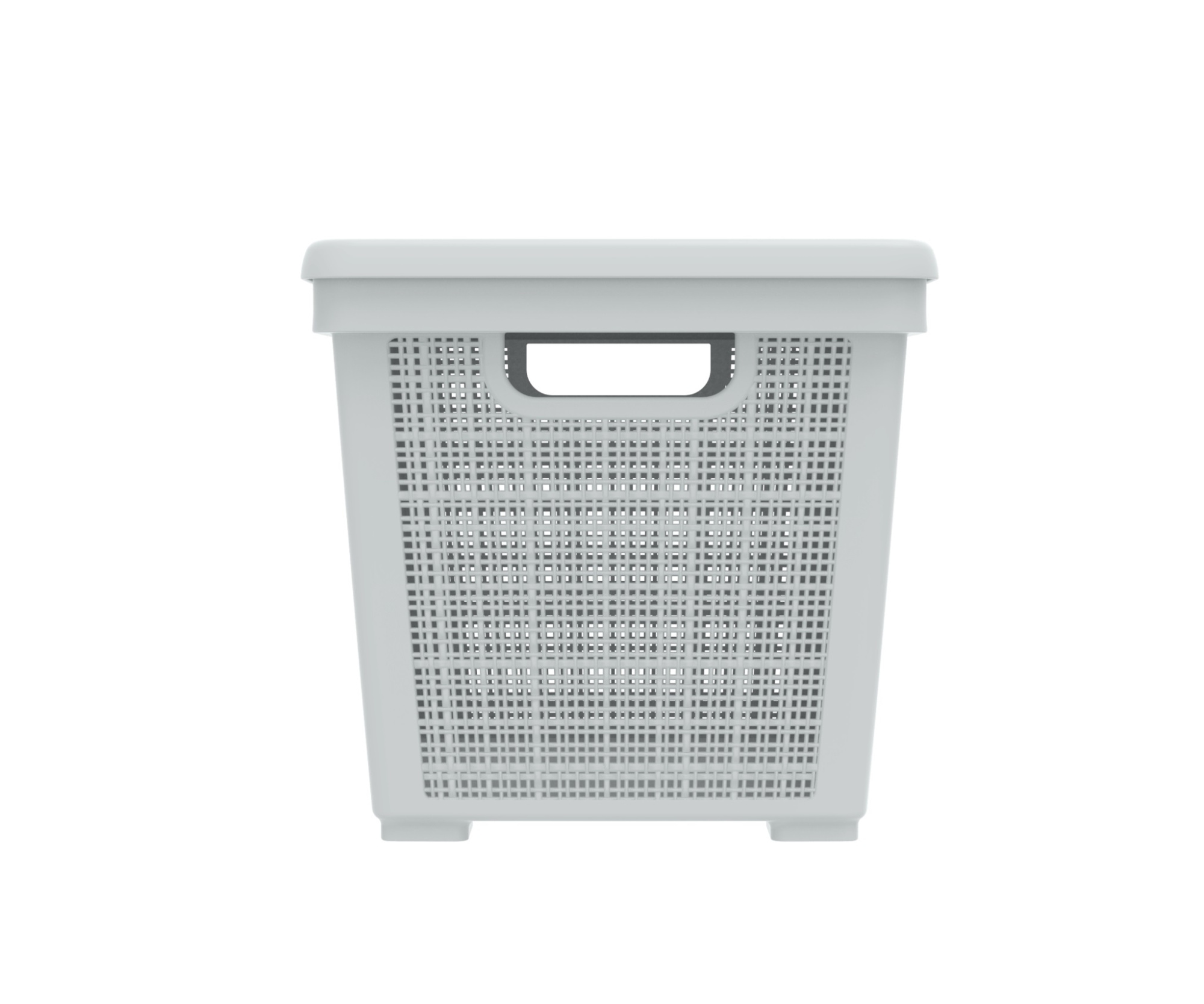 Плетёная корзина для хранения с крышкой «Лён» 22 л (400х284х264 мм) серый