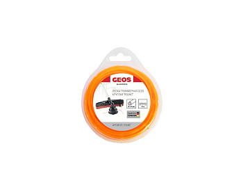 Леска триммерная GEOS круглая "Round", 2.4 мм, 15 м, в блистере