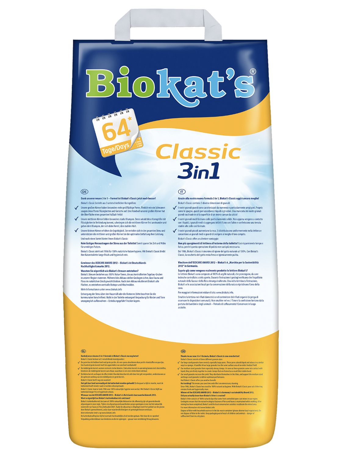 BIOKAT'S CLASSIC наполнитель комкующийся 20 л (20 кг)