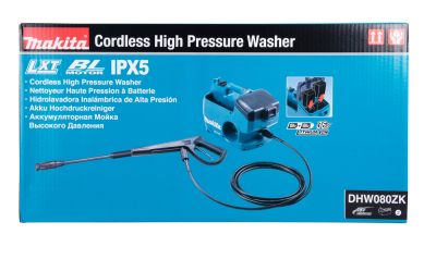 Аккумуляторная мойка высокого давления Makita DHW080ZK LXT, 18Вх2, 50 л, 800 Вт, без акб и ЗУ