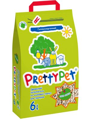 PrettyCat наполнитель для грызунов и птиц ОСИНОВЫЙ 6 л/2 кг