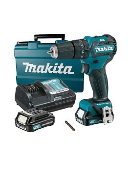 Ударная дрель-шуруповерт аккумуляторная Makita HP332DWAE 10.8В, 2х2.0 Ач, 35 Нм, 1500 об/мин