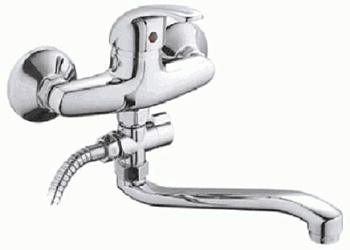 СМЕСИТЕЛЬ ДЛЯ ВАННЫ И ДУША LEDEME L2129-B, ДЛИННЫЙ ИЗЛИВ