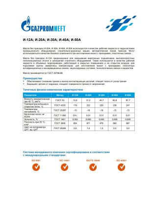Масло индустриальное Gazpromneft И-20А 205л