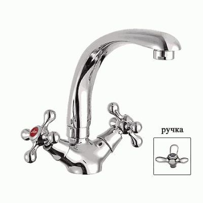 СМЕСИТЕЛЬ ДЛЯ КУХНИ LEDEME ЛИТОЙ ИЗЛИВ БОЛЬШОЙ КОРПУС КЕРАМИКА L4412