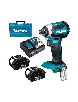 Шуруповерт ударный аккумуляторный Makita DTD153RFE 18В, 2х3.0 Ач, 1/4\", 170 Нм, 3400 об/мин