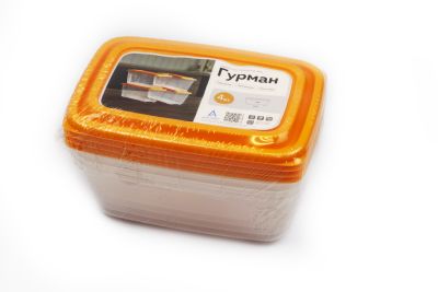 Набор контейнеров универсальных «Гурман» №8 (СВЧ/Заморозка) 1,1 л. 4шт.