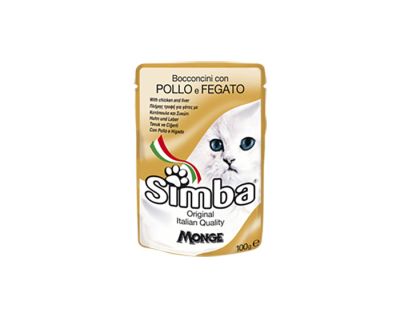 Simba Cat Pouch паучи для кошек курица с печенью 100г