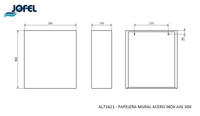 Урна настенная Jofel AL71621 20 л