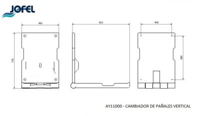 Стол детский Jofel Baby Compliment AY11000, настенный, горизонтальный, белый