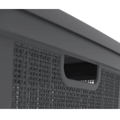 Плетёная корзина для хранения с крышкой «Лён» 35 л (568х400х203 мм) графит