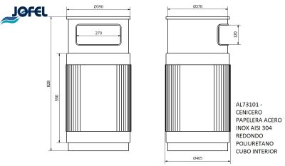 Урна-пепельница Jofel AL73101 50л
