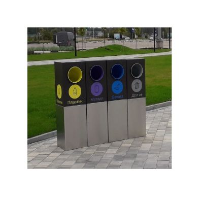 Урна для раздельного сбора мусора "Альянс" 2 секции на 66 л