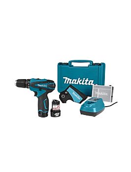 Дрель-шуруповерт аккумуляторная Makita DF330DWE 10.8В, 2х1.3 Ач Li-ion, 24 Нм, 1300 об/мин