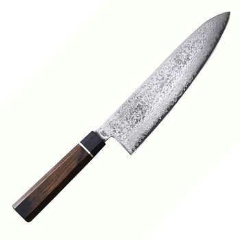 Нож кухонный Шеф SunCraft SENZO BLACK 20 см черная сталь