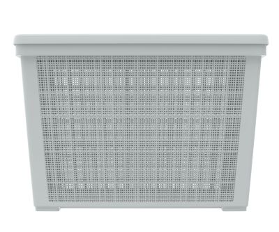 Плетёная корзина для хранения с крышкой «Лён» 65 л (568х400х391 мм) серый