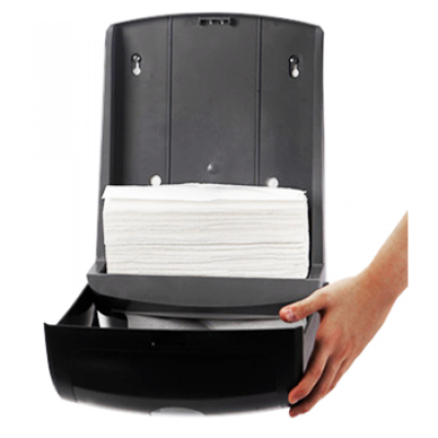 Диспенсер BINELE zType для бумажных полотенец Z сложения (черный)