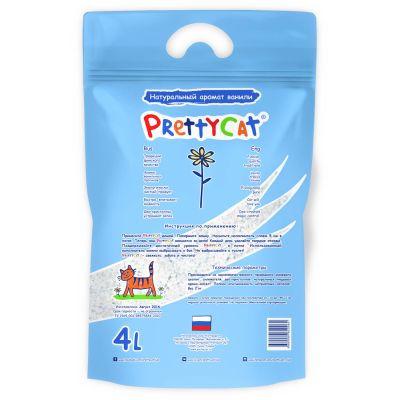 PrettyCat наполнитель глиняный впитывающий с део-кристаллами Aroma Fruit 2 кг (4 литра)
