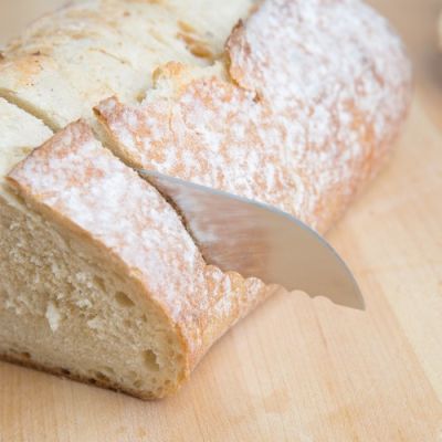 Нож для хлеба кованый 20 см черная рукоять ПОМ