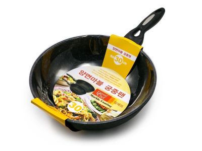 Сковорода  DreamChef 30 см вок с мраморным антипригарным покрытием без крышки