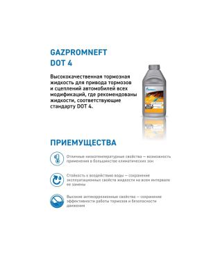 Жидкость тормозная Gazpromneft DOT 4 0,910 кг