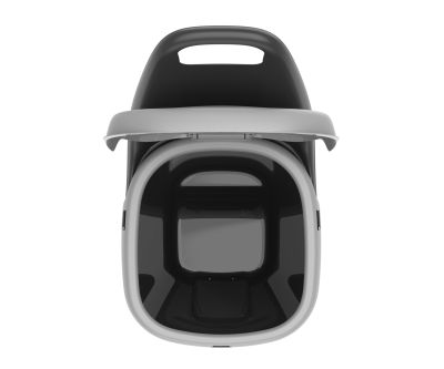 Тележка садовая с зажимом для пакета и крышкой 38л чёрная