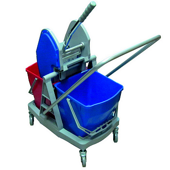 Тележка уборочная Ksitex-045B 2х-ведёрная с механизмом отжима 2х25л