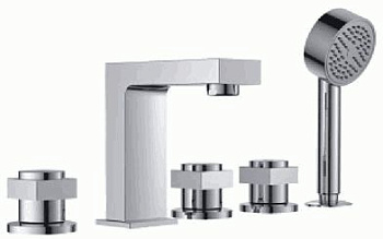 СМЕСИТЕЛЬ LEDEME L1187 ВРЕЗНОЙ В БОРТ ВАННЫ, 5 ОТВЕРСТИЙ