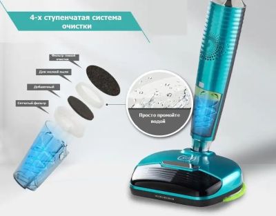 Беспроводной полотер - пылесос SWING-9500 голубой