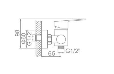 СМЕСИТЕЛЬ ДЛЯ ДУША LEDEME L72003 НЕРЖАВЕЮЩАЯ СТАЛЬ