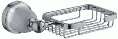 Мыльница Ledeme керамика настенная белая / серебро L3602-1