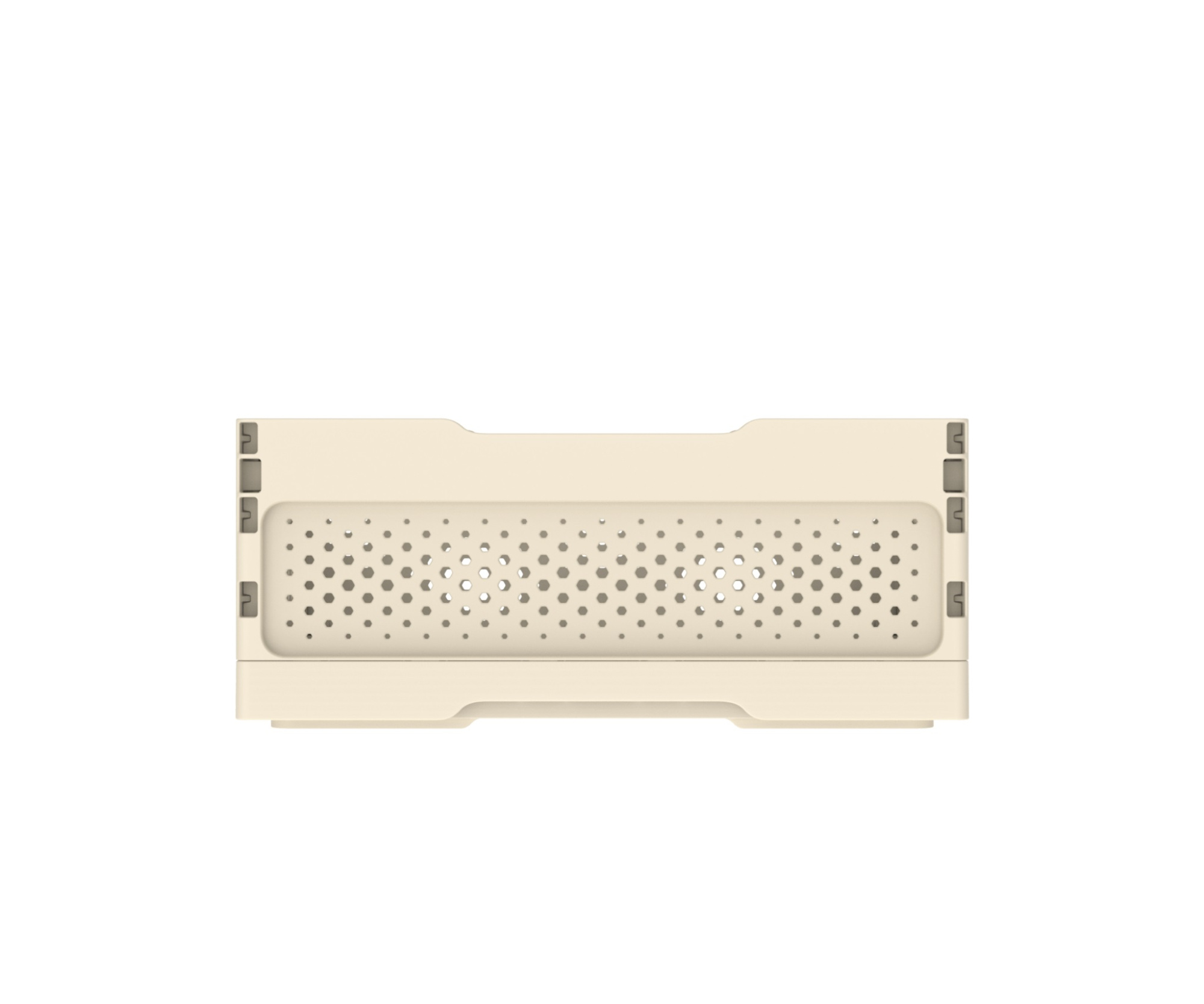 Ящик складной с перфорированными стенками и кнопками-фиксаторами (слоновая кость) АП 487, комплект 14 штук