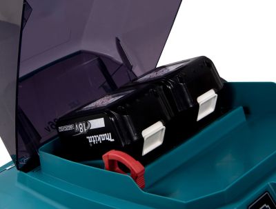 Газонокосилка аккумуляторная Makita DLM480CT2 LXT 2х18В, 860Вт, дека 48см, 62л, 4в1, XPT, (2xBL1850B, DC18SH)