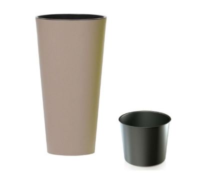 Кашпо для цветов Prosperplast Tubus Slim 27+15л, мокко