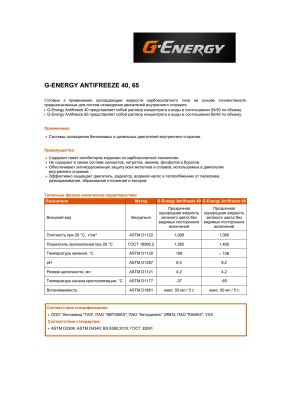 Антифриз G-Energy Antifreeze 40 1кг