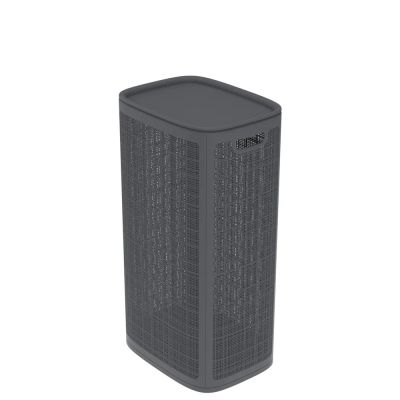 Плетёная корзина для белья сборная «Лён» 100 л (43х32.1х80 см) графит